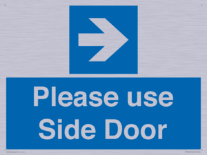 Please use Side Door (arrow Right) 